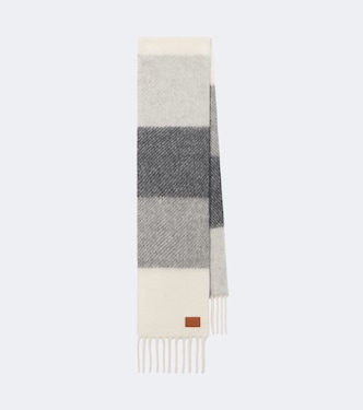 Striped jacquard alpaca and wool-blend scarf | Loewe