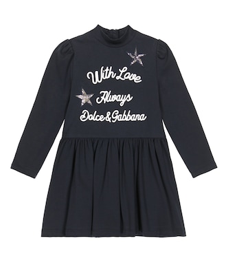 Printed cotton-blend jersey dress | Dolce&Gabbana Kids