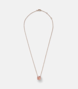 Nudo 18kt gold necklace with rose quartz | Pomellato