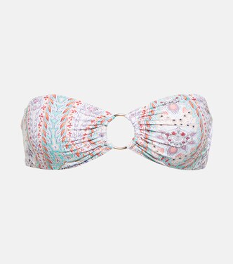 Tortola paisley-print bandeau bikini top | Melissa Odabash