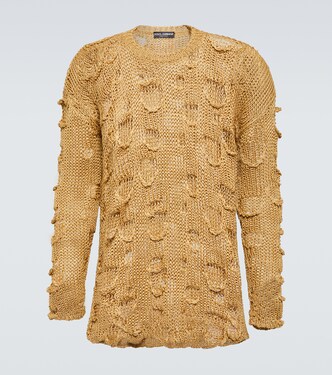 Re-Edition distressed silk and linen sweater | Dolce&Gabbana