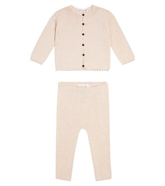 Baby Angelou wool and cotton cardigan and pants set | Bonpoint