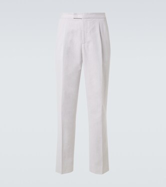 Cotton and linen straight pants | Berluti