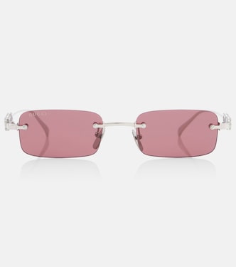Logo embellished rectangular sunglasses | Gucci