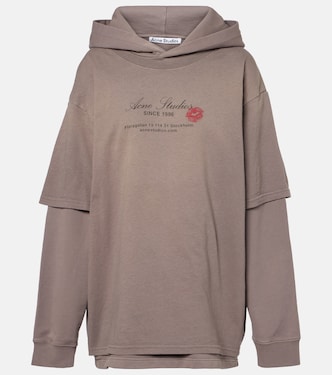 Printed cotton jersey hoodie | Acne Studios