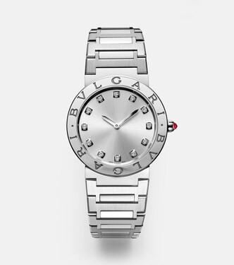 Bvlgari Bvlgari Lady 33mm stainless steel watch with diamonds and rubellite | Bvlgari