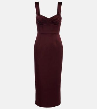 Robe midi Merlot en satin | Rebecca Vallance