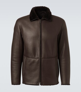 Shearling-lined leather jacket | Giorgio Armani