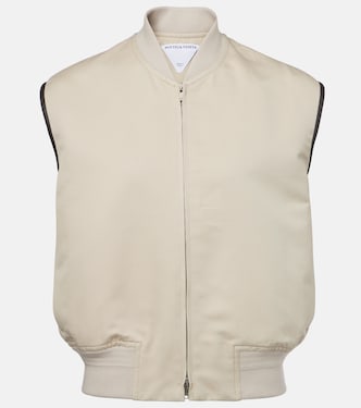 Leather-trimmed cotton and silk vest | Bottega Veneta