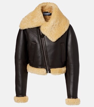 Cropped-Lederjacke Aviatore mit Shearling | Jacquemus