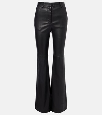 Tafira mid-rise leather flared pants | Joseph