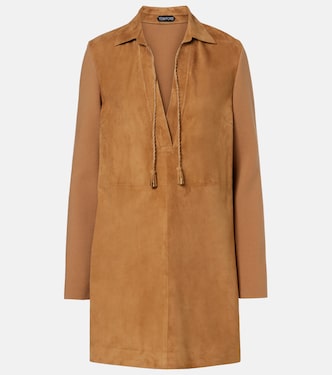 Wool-blend and suede minidress | Tom Ford