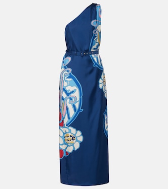Roy printed one-shoulder silk twill maxi dress | La DoubleJ
