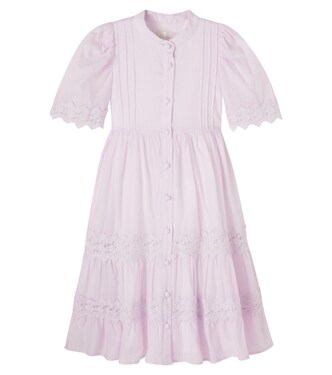 Lace-trimmed cotton voile shirt dress | Petite Amalie  
