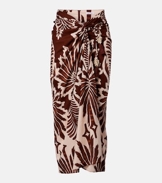 Uma printed cotton midi skirt | Poupette St Barth