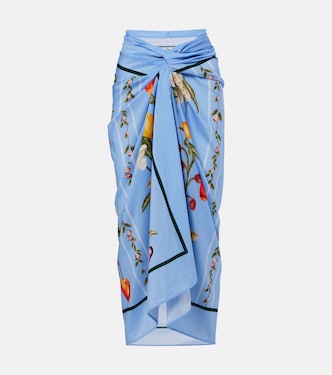 Lavanda 프린트 코튼 실크 비치 커버업 | Agua by Agua Bendita