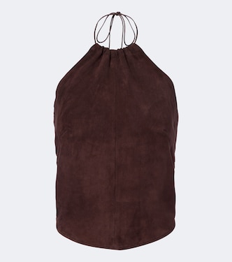 Rosie halterneck suede top | Stouls