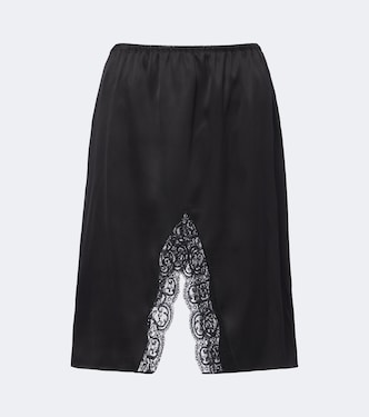 Lace-trimmed silk satin slip skirt | Saint Laurent