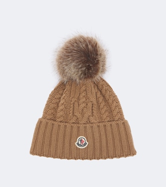 Logo cable-knit wool and cashmere beanie | Moncler