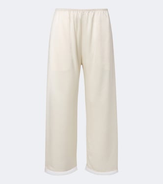 Pantalones anchos Barb de satén con encaje | Leset