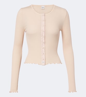 Ribbed-knit cotton and silk cardigan | Chloé