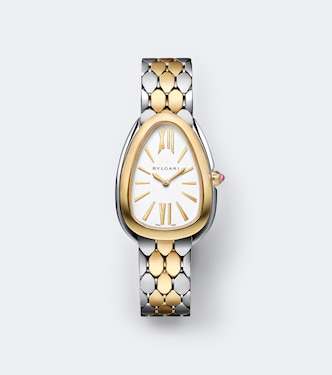 Serpenti Seduttori 18K金与不锈钢手表，镶嵌红碧玺 | Bvlgari
