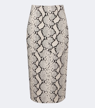 Jupe midi en cuir façon serpent | Róhe