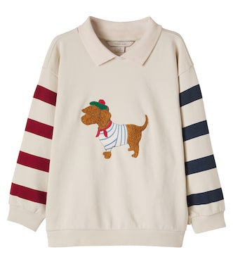Spotty embroidered cotton-blend polo sweatshirt | Konges Sløjd