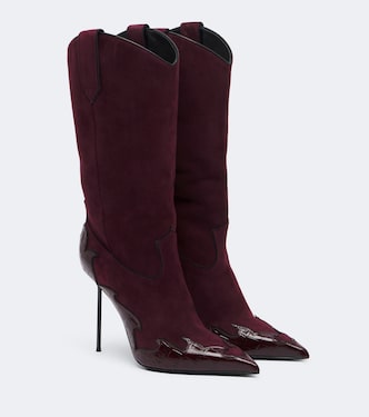 Lidia Queen of Hearts suede mid-calf boots | Paris Texas