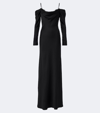 Abito lungo off-shoulder Noire | Rebecca Vallance