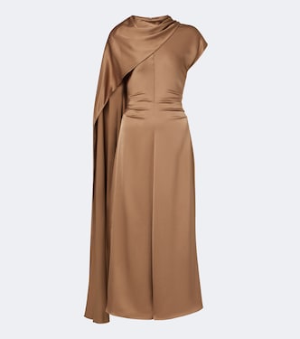 Jacka caped satin midi dress | Simkhai