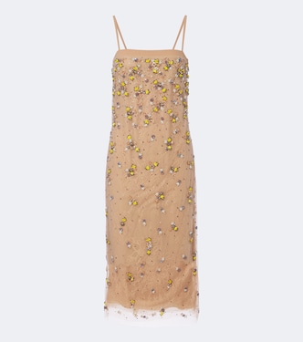 Embellished lace-trimmed cocktail dress | Costarellos