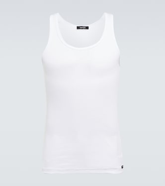 Ribbed-knit cotton-blend tank top | Tom Ford