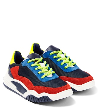 Canvas and suede lace-up sneakers | Marc Jacobs Kids