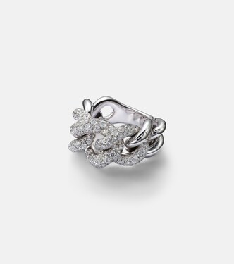 Catene 18kt white gold ring with diamonds | Pomellato