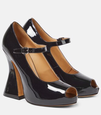 Patent leather peep-toe Mary Jane pumps | Maison Margiela