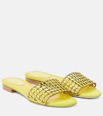 Crystal-embellished suede slides | Rene Caovilla