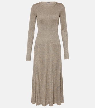Pleated Lurex® midi dress | Joseph