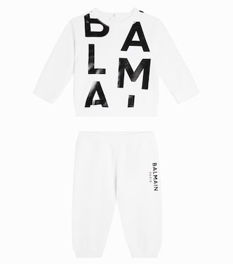 Baby set of cotton sweatshirt and sweatpants | Balmain Kids