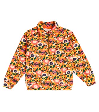 Seahorse floral cotton half-zip sweater | The Animals Observatory