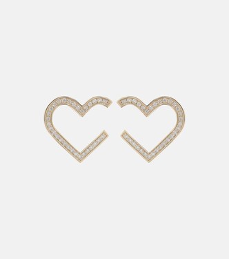Boucles d'oreilles Heart en or 14 ct et diamants | Sydney Evan