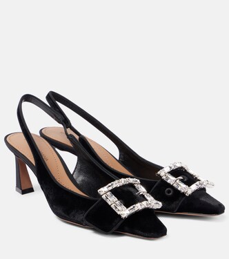 Slingback-Pumps DG aus Samt mit Kristallen | Dolce&Gabbana