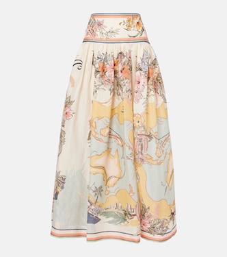 Tallow printed linen maxi skirt | Zimmermann