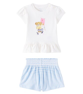 Baby Polo Bear cotton T-shirt and pants set | Polo Ralph Lauren Kids