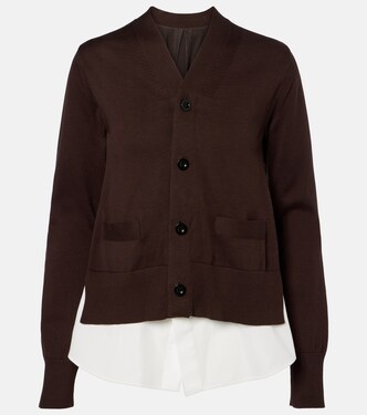 Layered cotton cardigan | Sacai