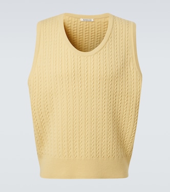 Cable-knit wool vest | Auralee