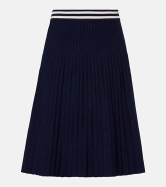 Plissé wool-blend midi skirt | Thom Browne