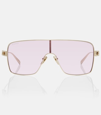 Crystal-embellished shield sunglasses | Gucci
