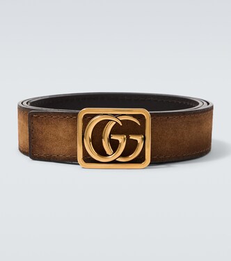 Double G reversible suede and leather belt | Gucci