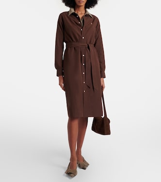 Cotton and linen shirt dress in brown - Polo Ralph Lauren | Mytheresa